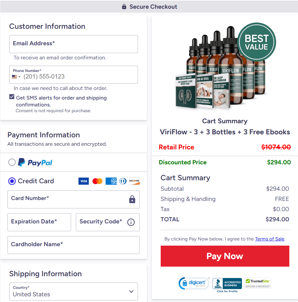 viriflow-checkout-page